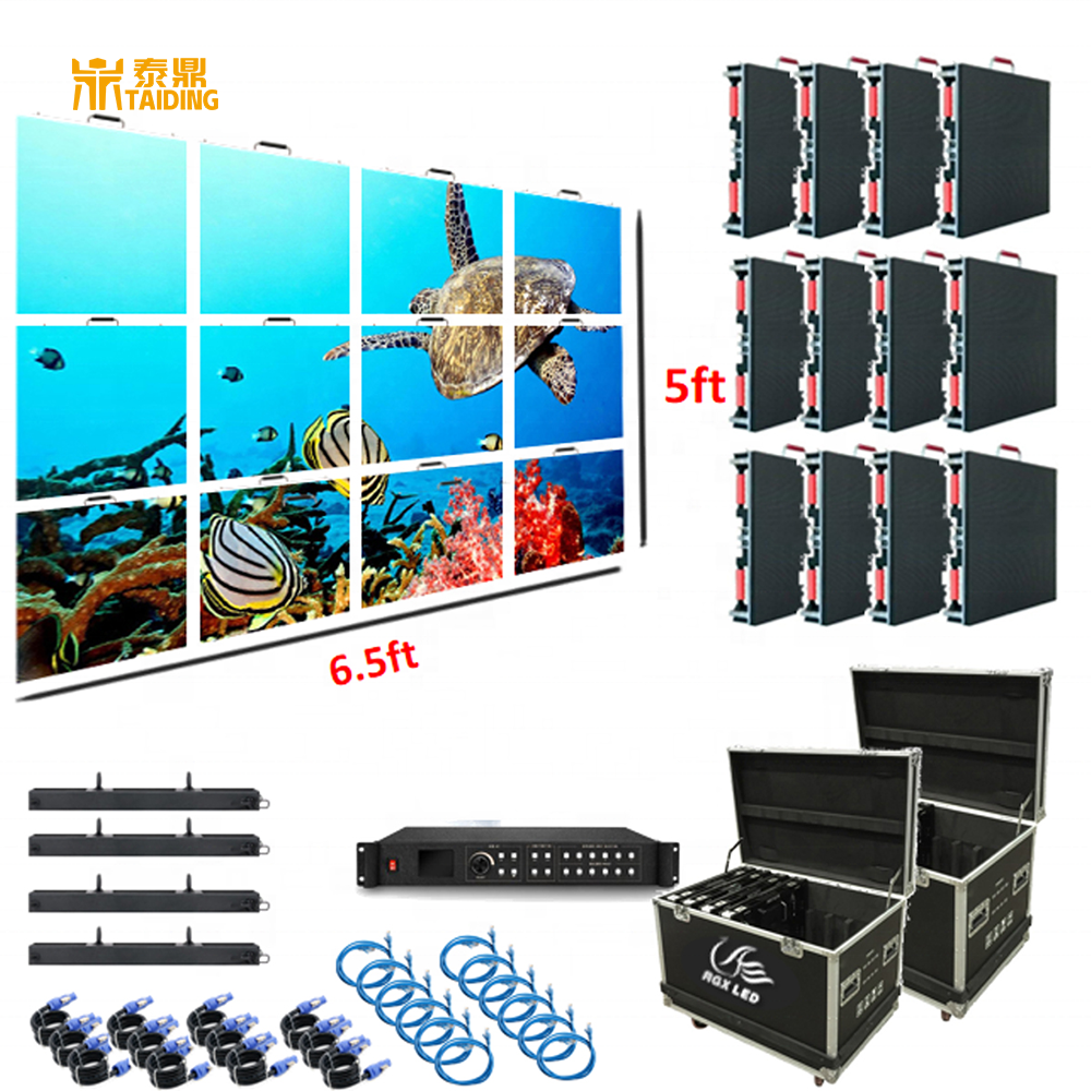 TAIDING P3.91 Indoor Stage LED Video Wall Panel 3mts X 2mts with Cabinet 500x500mm for Stage Background LED Screen Display