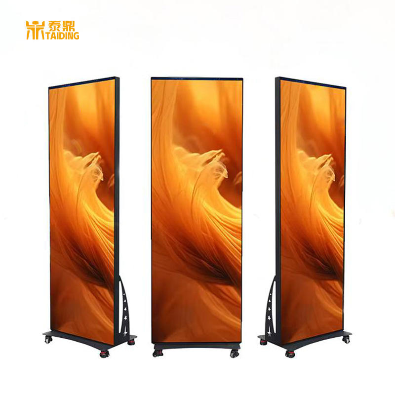80-Inch P1.86 Spliceable Indoor LED Display USB Plug-and-Play Digital Foldable LED Poster Screen for Floor Standing Advertising
